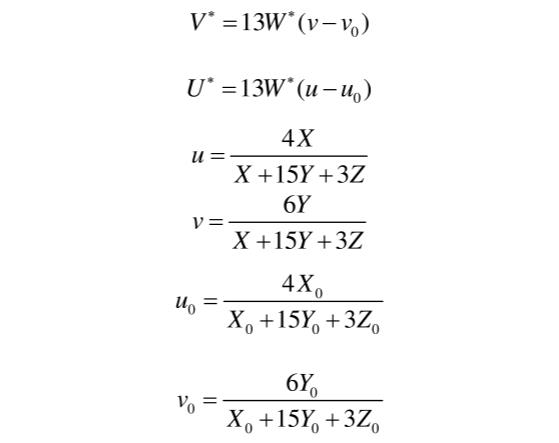 色度指数V和U计算公式