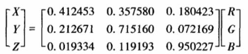 RGB色彩空间到CIEXYZ色彩空间0807